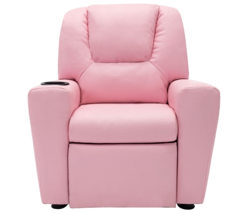 Sillón reclinable para niños cuero sintético rosa