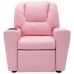 Sillón reclinable para niños cuero sintético rosa