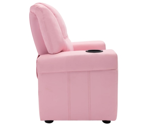 Sillón reclinable para niños cuero sintético rosa