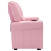 Sillón reclinable para niños cuero sintético rosa