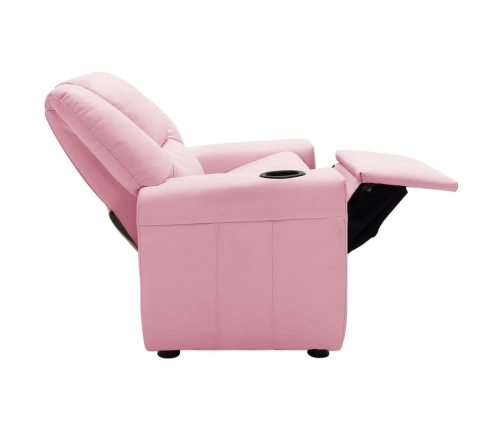 Sillón reclinable para niños cuero sintético rosa