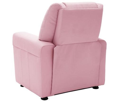 Sillón reclinable para niños cuero sintético rosa