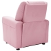 Sillón reclinable para niños cuero sintético rosa