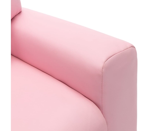 Sillón reclinable para niños cuero sintético rosa