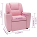 Sillón reclinable para niños cuero sintético rosa