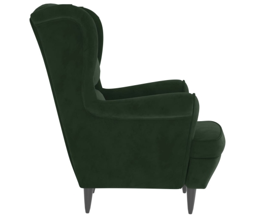 Sillón de terciopelo verde oscuro