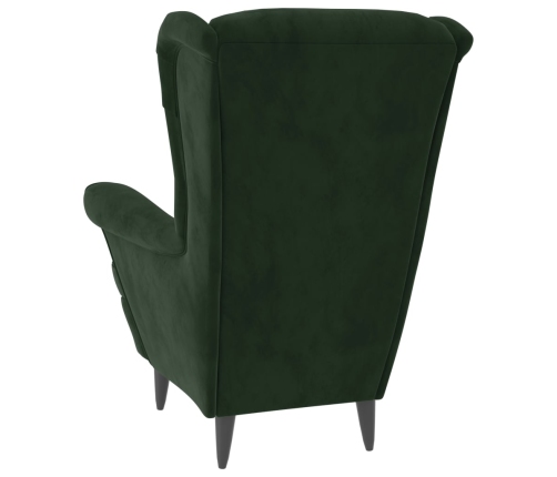 Sillón de terciopelo verde oscuro