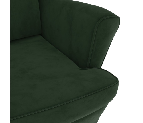 Sillón de terciopelo verde oscuro