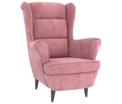 Sillón de terciopelo rosa