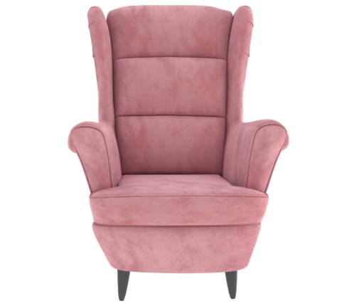 Sillón de terciopelo rosa