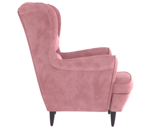 Sillón de terciopelo rosa