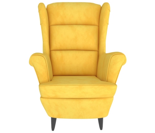 Sillón de terciopelo amarillo mostaza