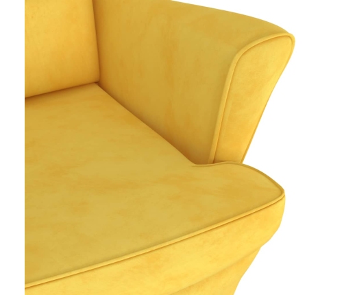 Sillón de terciopelo amarillo mostaza