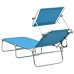 vidaXL Tumbona plegable con toldo de acero azul turquesa