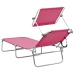 vidaXL Tumbona plegable con toldo de acero rosa magenta