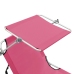 vidaXL Tumbona plegable con toldo de acero rosa magenta