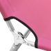 vidaXL Tumbona plegable de acero y tela rosa