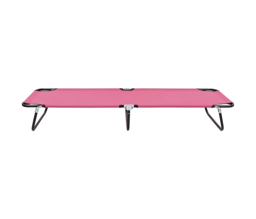 Tumbona plegable de acero rosa