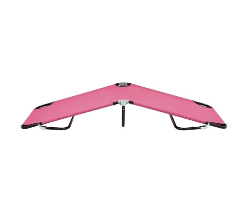 Tumbona plegable de acero rosa