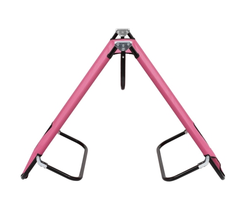 Tumbona plegable de acero rosa