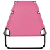 Tumbona plegable de acero rosa