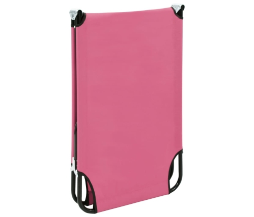 Tumbona plegable de acero rosa