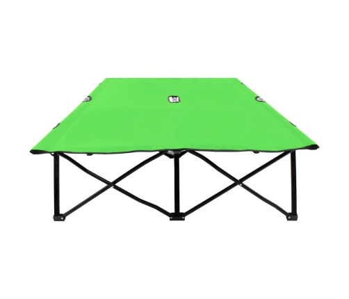 vidaXL Tumbona plegable para 2 personas acero verde