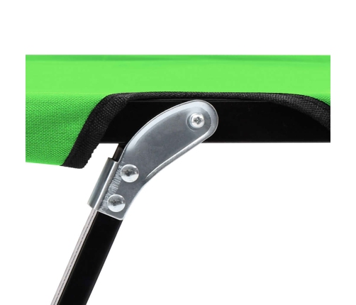 vidaXL Tumbona plegable para 2 personas acero verde