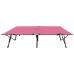 vidaXL Tumbona doble plegable acero rosa