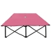 vidaXL Tumbona doble plegable acero rosa