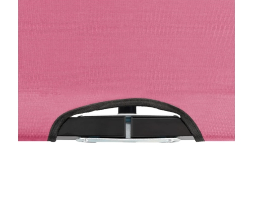 Tumbona doble plegable acero rosa