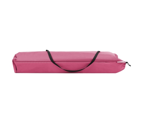 vidaXL Tumbona doble plegable acero rosa