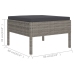 Set de muebles de jardín 2 pzas y cojines ratán sintético gris
