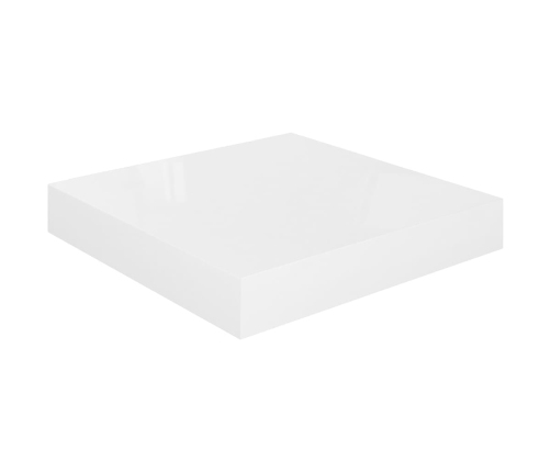 Estante flotante de pared 2 uds MDF blanco brillo 23x23,5x3,8cm