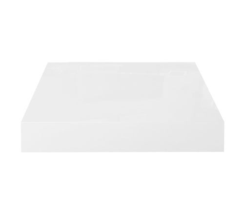 Estante flotante de pared 2 uds MDF blanco brillo 23x23,5x3,8cm