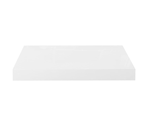 Estante flotante de pared blanco brillante MDF 40x23x3,8 cm