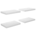 Estante flotante de pared 4 uds MDF blanco brillo 40x23x3,8 cm