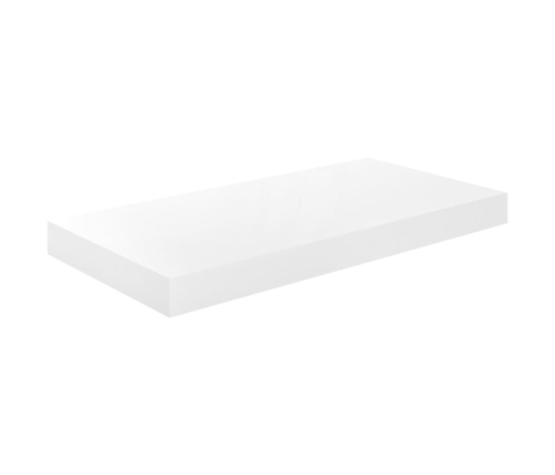 Estante flotante de pared blanco brillante MDF 50x23x3,8 cm