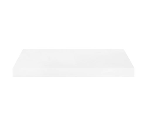 Estante flotante de pared blanco brillante MDF 50x23x3,8 cm