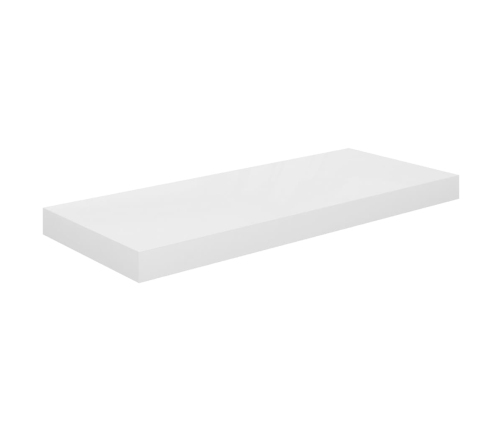 Estante flotante de pared blanco brillante MDF 60x23,5x3,8 cm