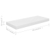 Estante flotante de pared blanco brillante MDF 60x23,5x3,8 cm