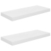 Estante flotante de pared 2 uds MDF blanco brillo 60x23,5x3,8cm