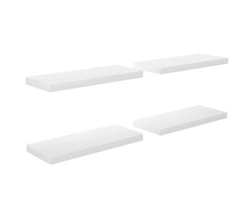 vidaXL Estante flotante de pared 4 uds MDF blanco brillo 60x23,5x3,8cm