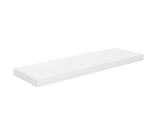 Estante flotante de pared blanco brillante MDF 80x23,5x3,8 cm