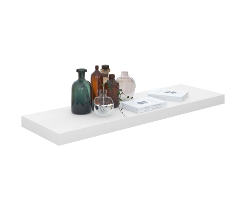 Estante flotante de pared blanco brillante MDF 80x23,5x3,8 cm