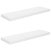 vidaXL Estante flotante de pared 2 uds MDF blanco brillo 80x23,5x3,8cm