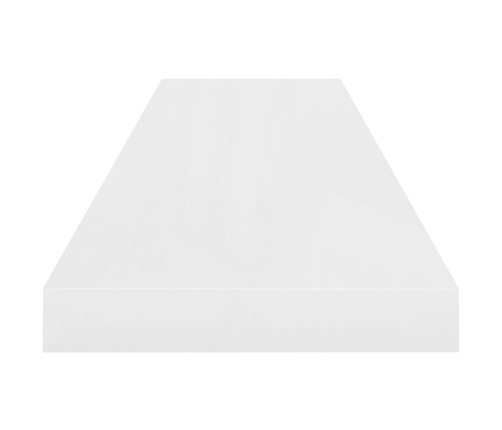 Estante flotante de pared blanco brillante MDF 90x23,5x3,8 cm