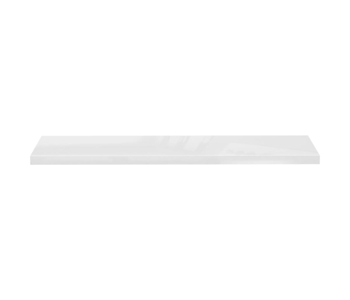 Estante flotante de pared blanco brillante MDF 120x23,5x3,8 cm