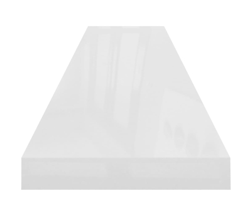 Estante flotante de pared blanco brillante MDF 120x23,5x3,8 cm