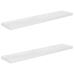 vidaXL Estante flotante pared 2 uds MDF blanco brillo 120x23,5x3,8 cm